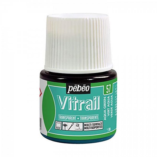 Aqua Green Pebeo Vitrail Transparent Glass Paint - 57 Aqua Green