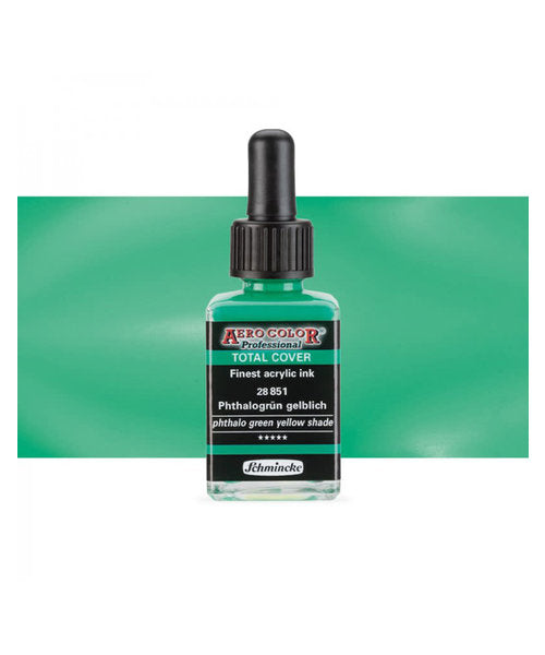 Aero shine phthalo green yellow shade (28ML) Aerocolor finest ink by SCHMINCKE