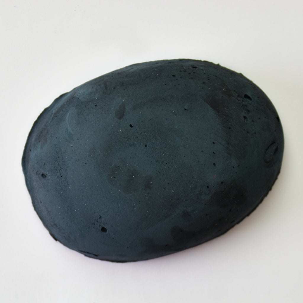 Galet pastel a l'écu - gris vert bleute