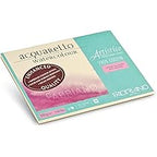 Fabriano Artistico Acquarello 19002330 Watercolour Peinture Blanc naturel satiné 23 x 30,5 cm 20 feuilles 300 g/m² Papier aquarelle haut de gamme 4 faces encollé Blanc