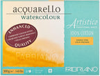 Fabriano Artistico Acquarello Watercolour, Natural White, Fine Grain Cold Pressed, 31 x 41 cm, 20 Sheets 300 g/m², High Quality Artist Watercolor