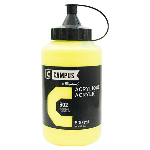 Acrylique Jaune FLUO 500ml  - Campus