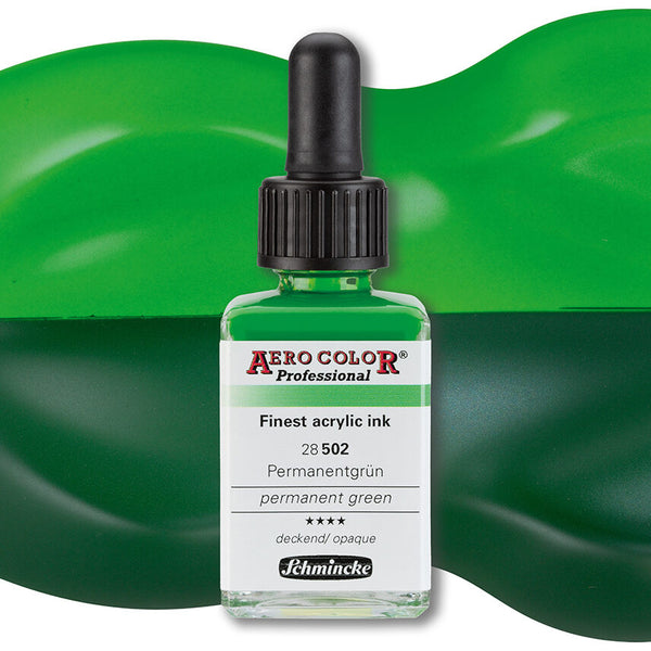 Aero shine Permanent green (28ML) aerocolor finest ink by SCHMINCKE