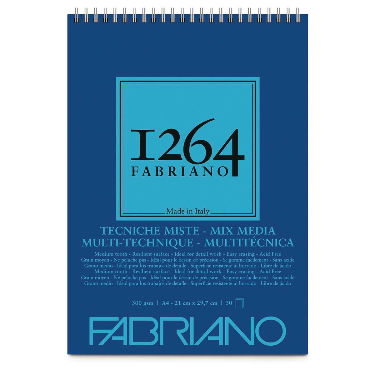Bloc Fabriano 1264 Mixed Media A4 300 g/m² – 30 feuilles