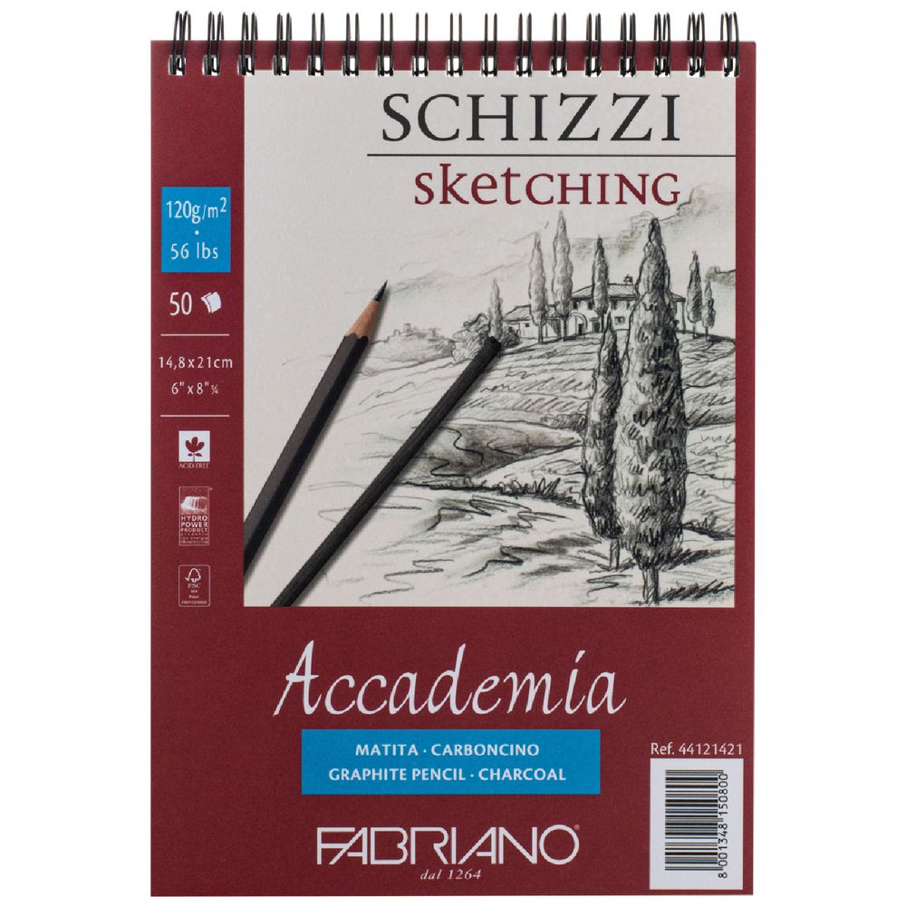 Bloc Fabriano Accademia A5 – 120 g/m² – 50 feuilles – Spiralé