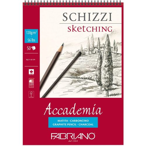 Accademia Fabriano – Bloc de Croquis Sketching 120 g/m² – 50 Feuilles