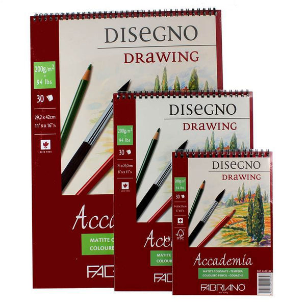 Bloc de dessin Fabriano Accademia A5 – 30 feuilles – 200 g/m² – Spirale
