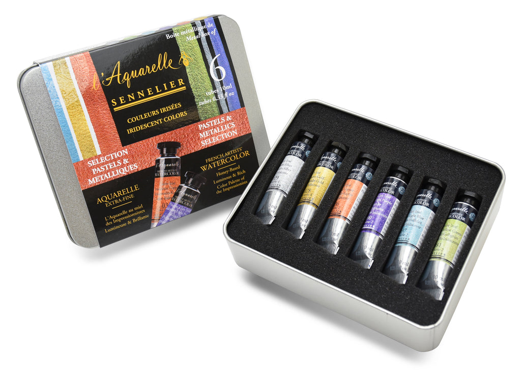 Set Aquarelle Extra-Fine METAL 6 couleurs SENNELIER
