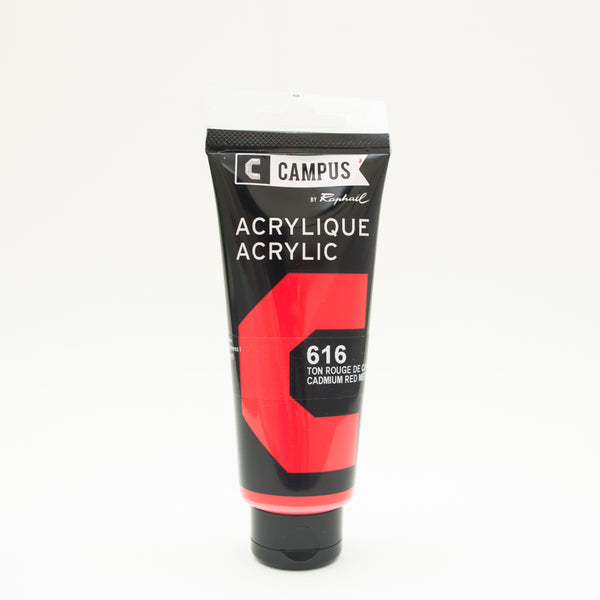 Acrylique Ton Rouge de Cadmium Medium 100ml - CAMPUS