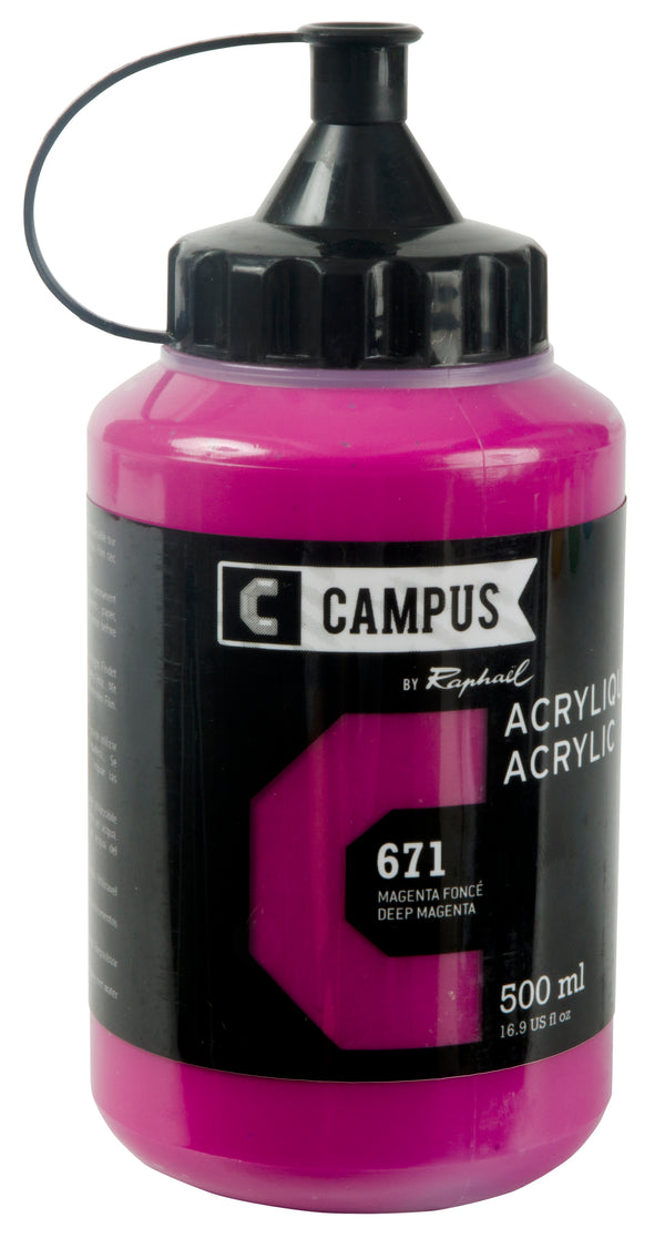 Acrylique Mangenta foncé 500ml - Campus