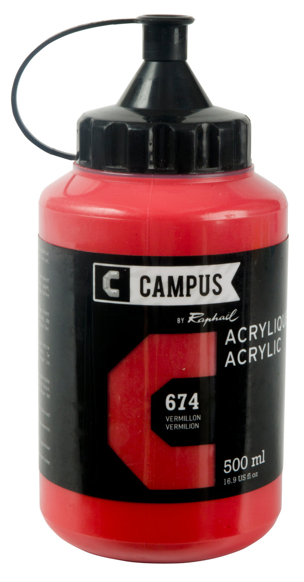 Acrylique Vermillon 500ml - Campus