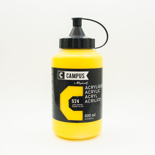 Acrylique Jaune Primaire 500ml  - Campus