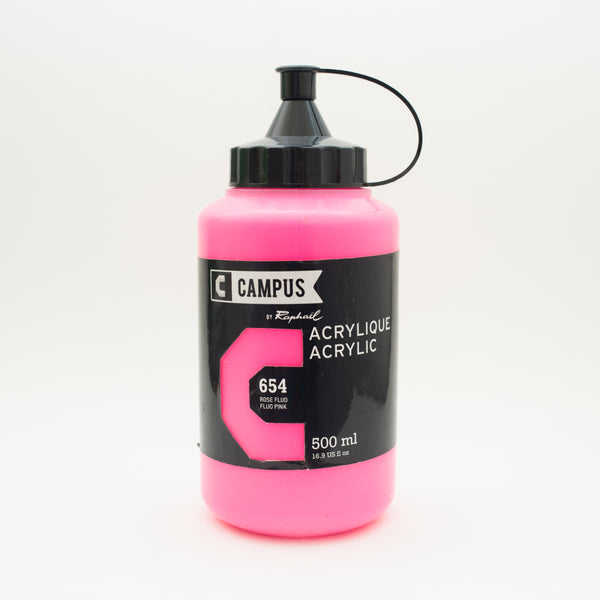 Acrylique Rose Fluo 500ml - Campus