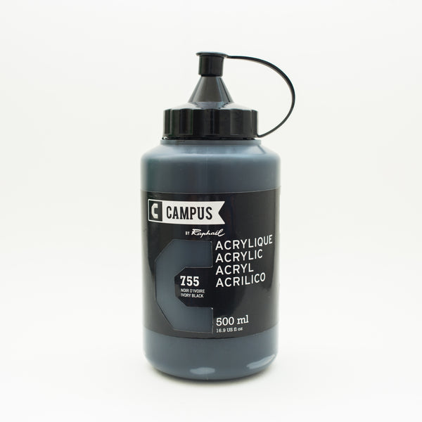 Acrylique Noir D'ivoire 500ml - Campus