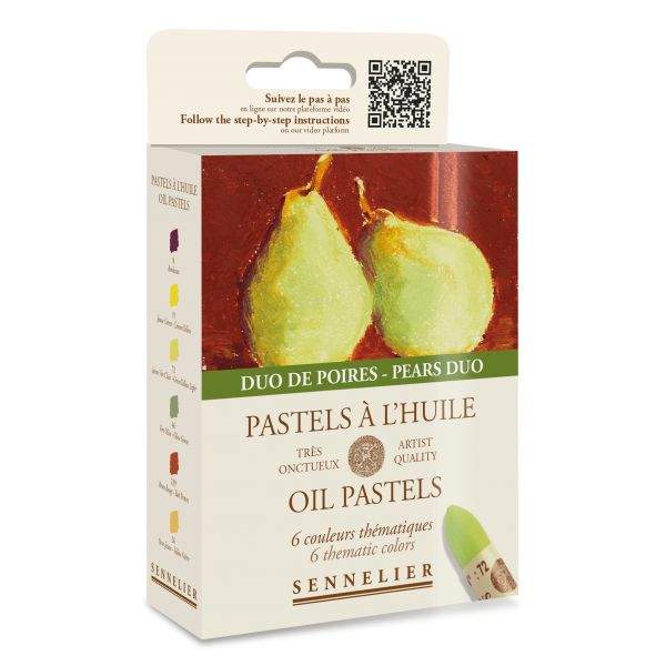 Pastels à l'Huile Sennelier - 6 Couleurs - Duo de Poires
