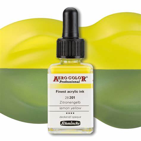 Aero shine lemon yellow (28ML) aerocolor finest ink by SCHMINCKE