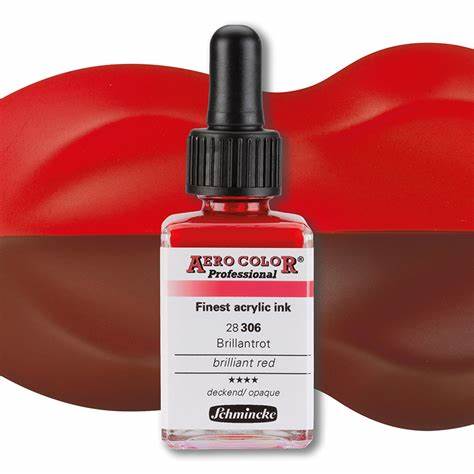 Aero shine brilliant Red (28ML) aerocolor finest ink by SCHMINCKE