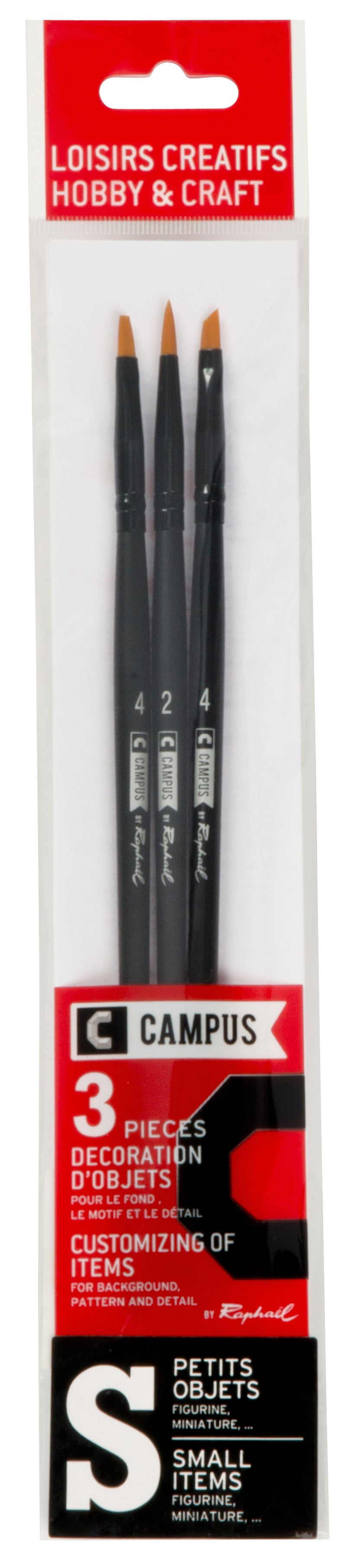 Set de 3 Pinceaux Loisirs TAILLE S by CAMPUS