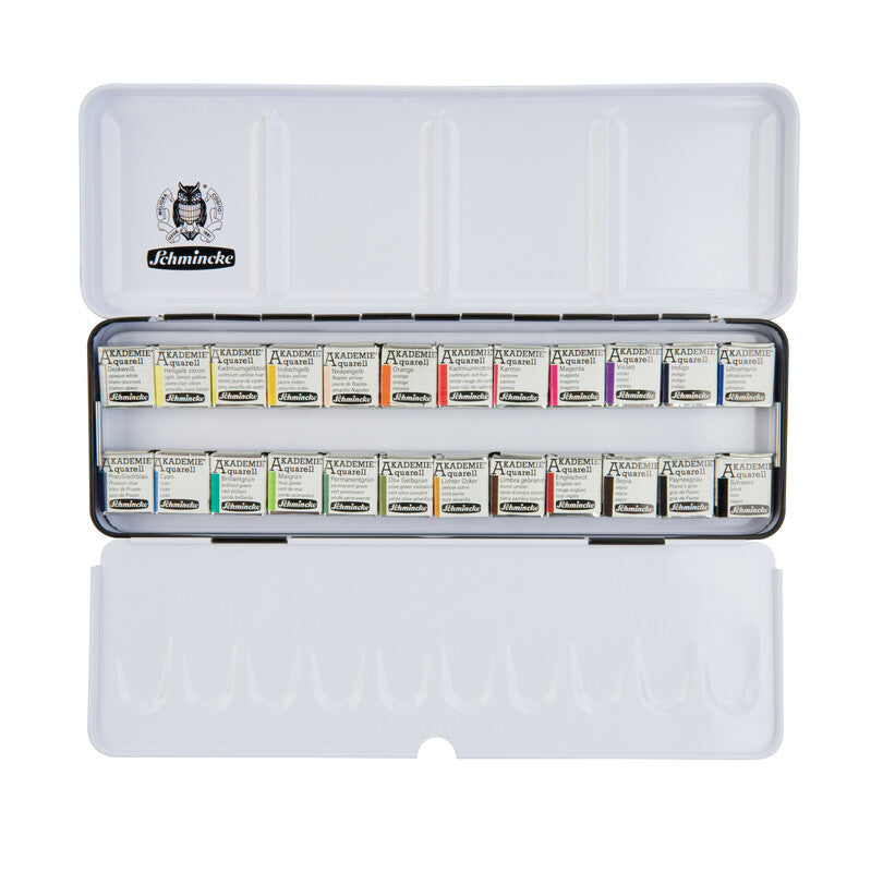 Akademie Aquarelle Fine Set 24 demi godets