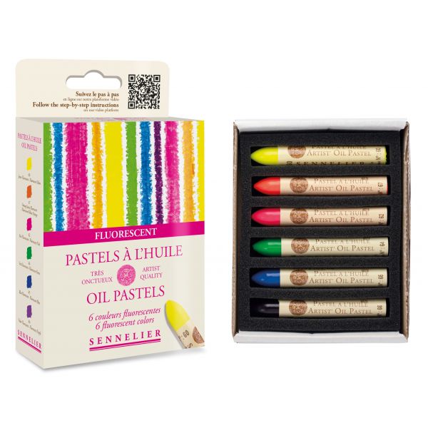 Pastels à l'Huile Sennelier - 6 Couleurs - Fluorescent