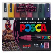 Paquet de Posca 5M Couleurs sombres