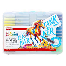 ColorRun akrilni markeri sa četkicom EC199-48 – set 48 boja Deli