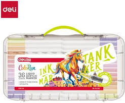 ColorRun akrilni markeri sa četkicom EC199-36 – set 36 boja Deli