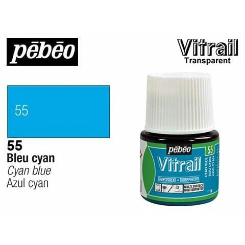 Pebeo Vitrail 050055 FL45ml Cyan Blue