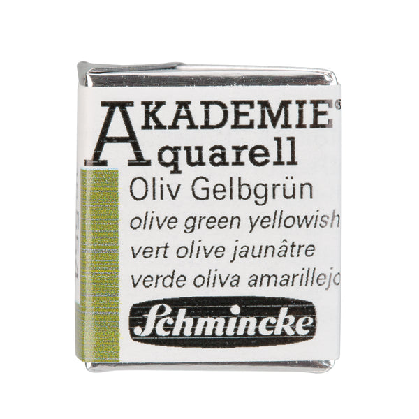 Akadémie Aquarelle 1/2 godet Vert Olive Jaunâtre - SCHMINCKE