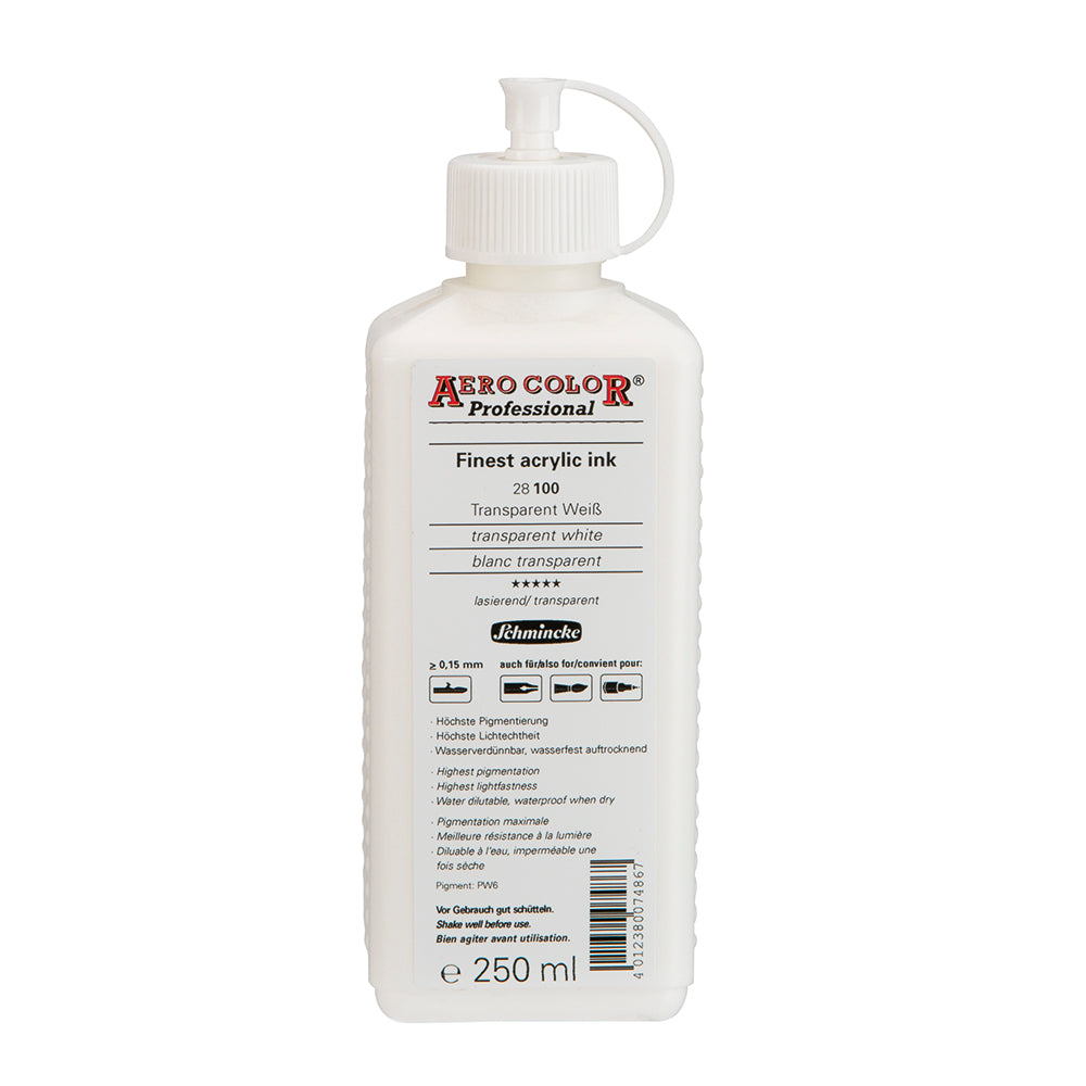 Blanc Transparent (250 ml) - Encre Acrylique Aerocolor Finest de SCHMINCKE
