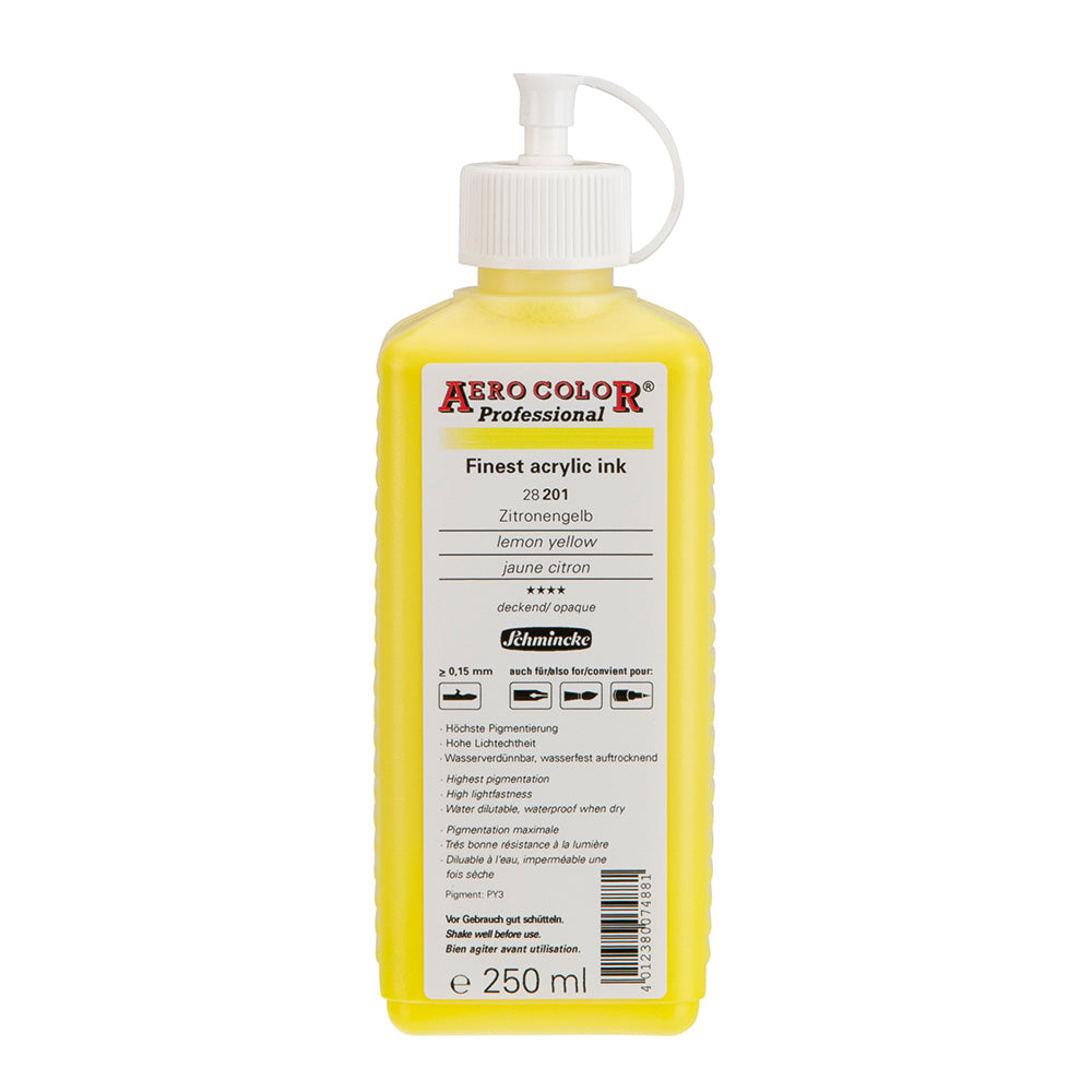Jaune Citron (250 ml) - Encre acrylique Aerocolor Finest de SCHMINCKE