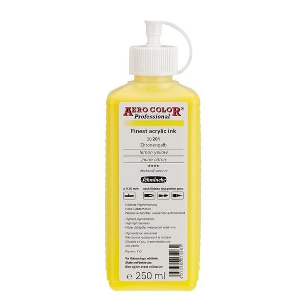 Jaune Citron (250 ml) - Encre acrylique Aerocolor Finest de SCHMINCKE
