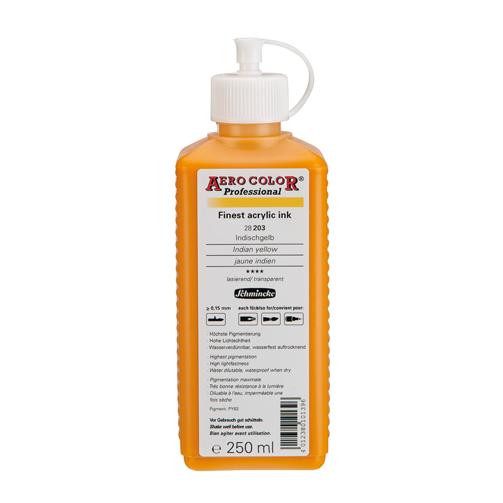 Jaune Indien (250 ml) - Encre acrylique Aerocolor Finest de SCHMINCKE