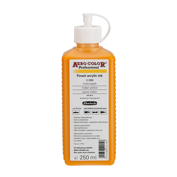 Jaune Indien (250 ml) - Encre acrylique Aerocolor Finest de SCHMINCKE