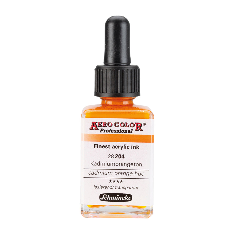Aerocolor Teinte Orange de Cadmium 28 ml - Finest Acrylic Ink by SCHMINCKE