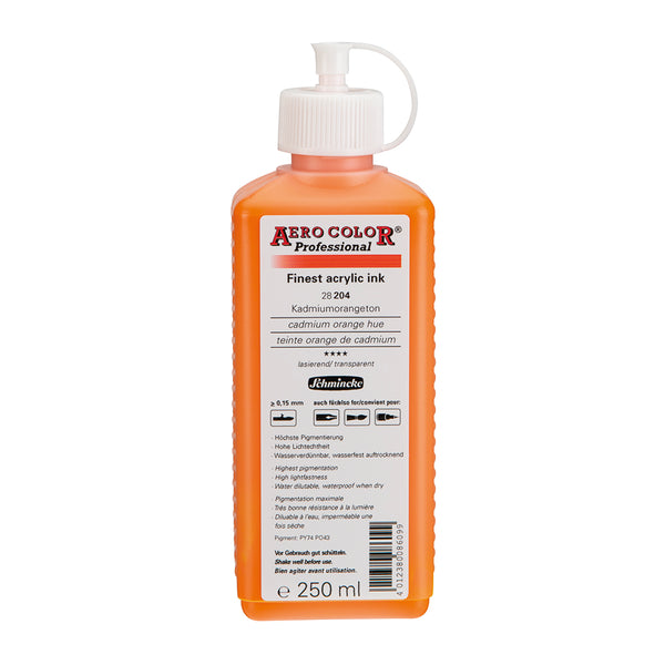 Teinte Orange de Cadmium (250 ml) - Encre Acrylique Aerocolor Finest by SCHMINCKE