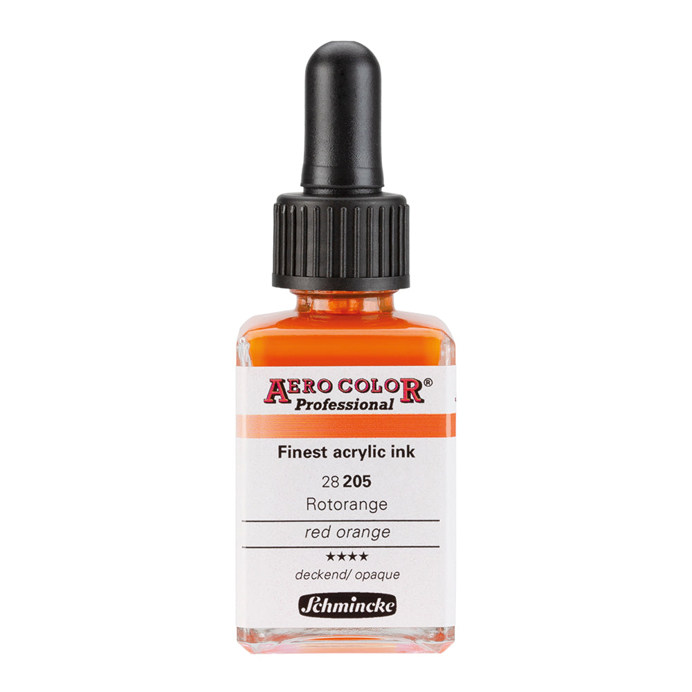 Aerocolor Rouge Orangé 28 ml - Finest Acrylic Ink by SCHMINCKE