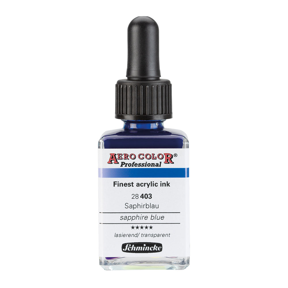 Aerocolor Bleu Saphir 28 ml - Encre acrylique la plus fine de SCHMINCKE