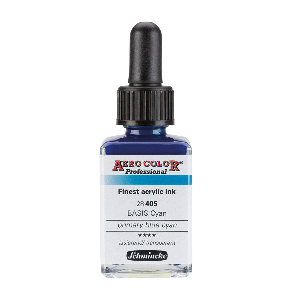 Aerocolor Bleu Primaire Cyan 28 ml - Finest Acrylic Ink by SCHMINCKE