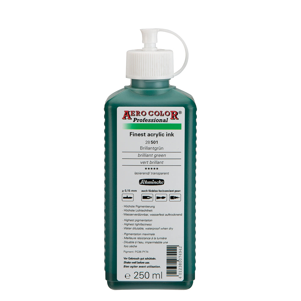 Vert Brillant (250 ml) - Encre Acrylique Aerocolor Finest de SCHMINCKE