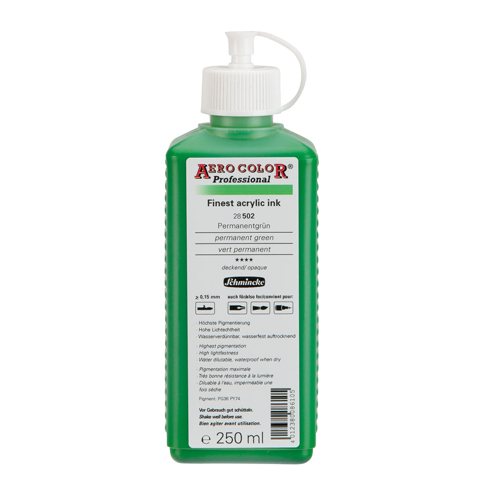 Vert Permanent (250 ml) - Aerocolor Finest Acrylic Ink by SCHMINCKE