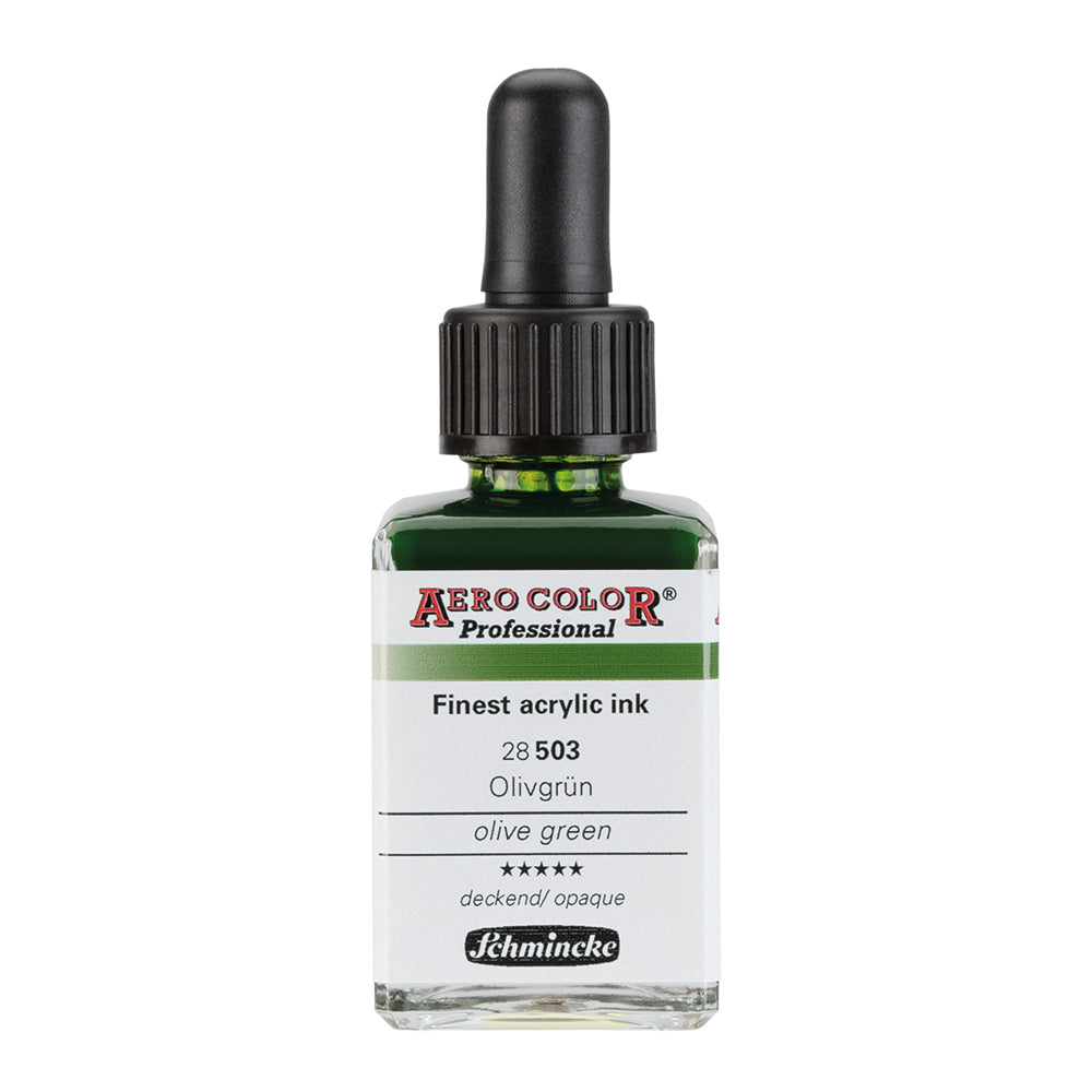 Aerocolor Vert olive 28 ml - Finest Acrylic Ink by SCHMINCKE