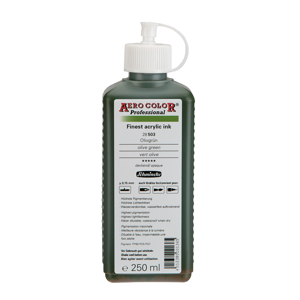 Vert Olive (250 ml) - Aerocolor Finest Acrylic Ink by SCHMINCKE