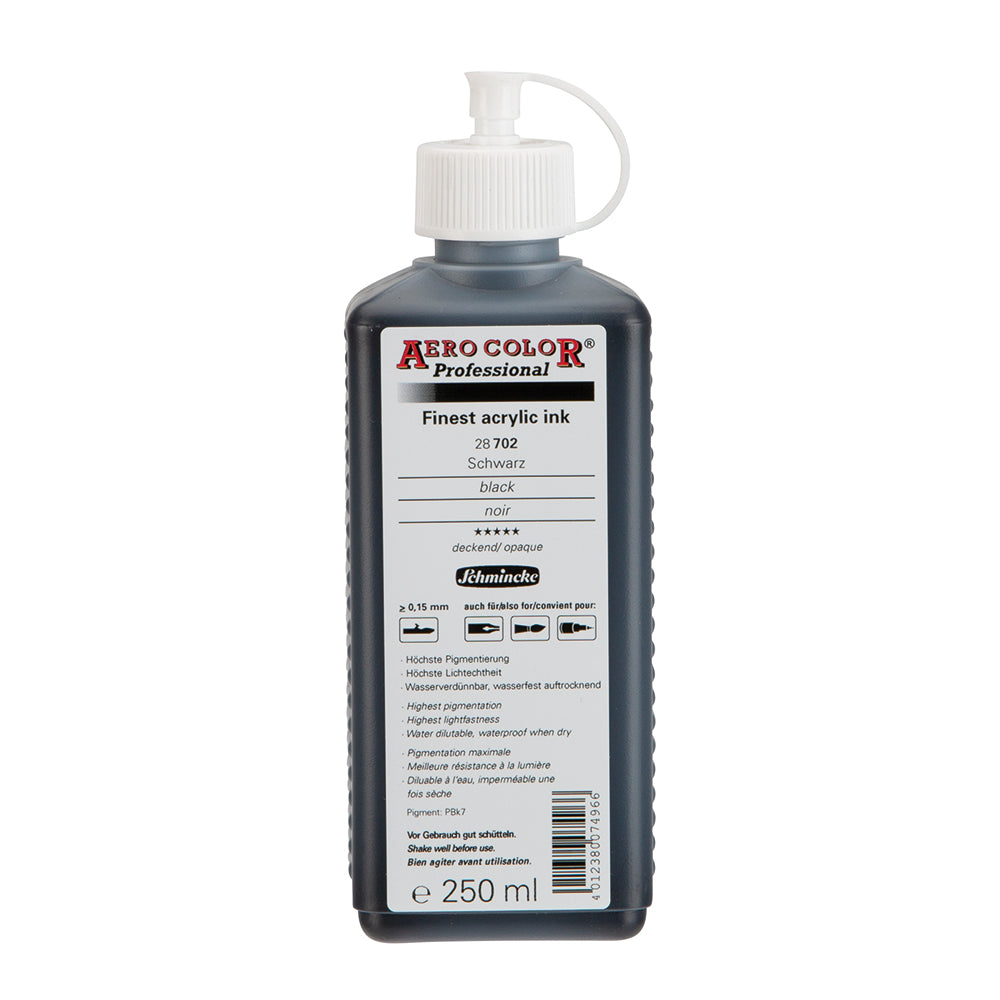 Noir (250 ml) - Aerocolor Finest Acrylic Ink by SCHMINCKE