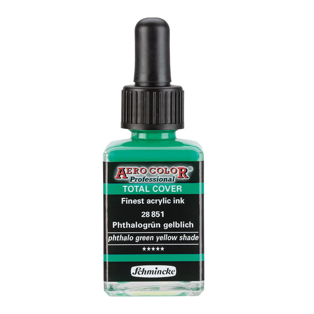 Vert de Phtalo Jaunâtre (28 ml) - Aerocolor Finest Acrylic Ink by SCHMINCKE