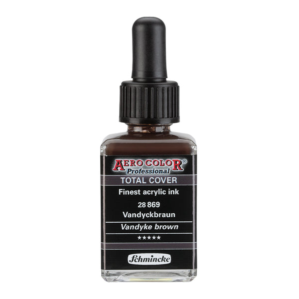 Brun Van Dyck (28 ml) - TOTAL COVER Aerocolor Finest Acrylique Encre de SCHMINCKE