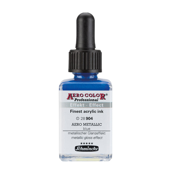 Aerometallic Bleu (28ml) - Aerocolor Finest Acrylic Ink by SCHMINCKE