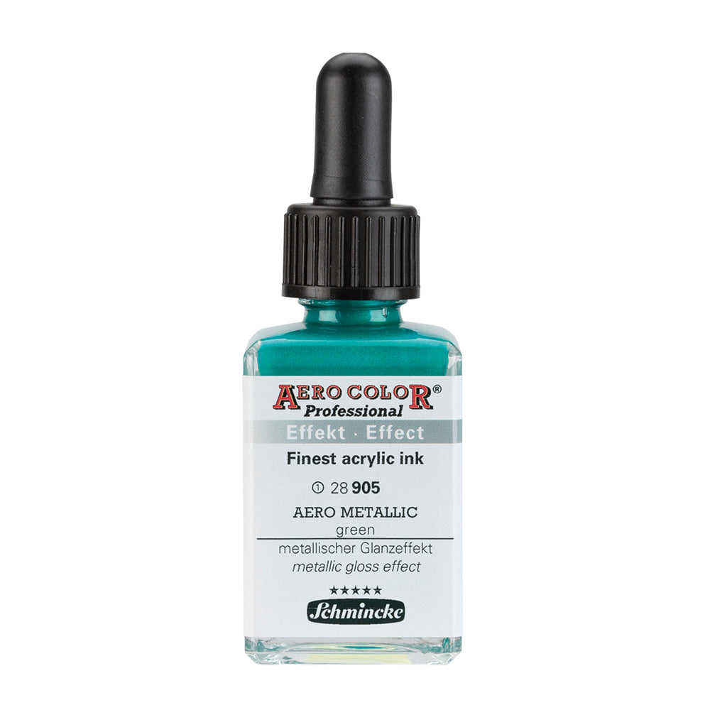 Aerometallic VERT (28ml) - Aerocolor Finest Acrylic Ink by SCHMINCKE