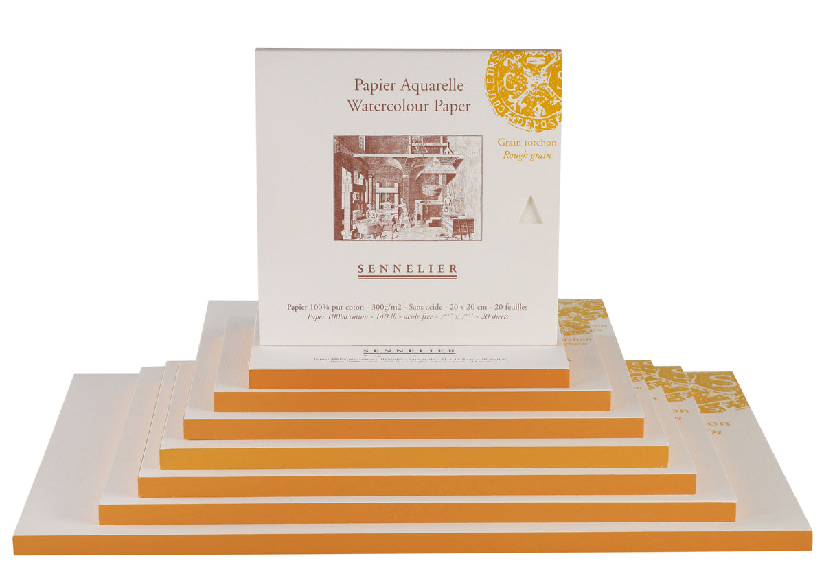 Papier Aquarelle Grain Torchon 100% PUR COTON 41 x 31 cm 300g/m2 20 feuilles