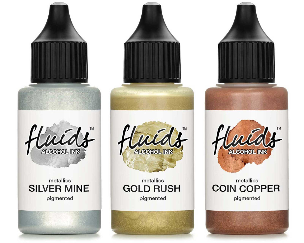 Alcohol Ink Set Metallics, 3 x 30ml